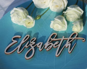 Platzkarten Hochzeit Tischkarten Laser Cut Names Benutzerdefinierte Ort Einstellungen HOLZ Namen Brautparty Tischkarte Hochzeitskarten Partydekoration