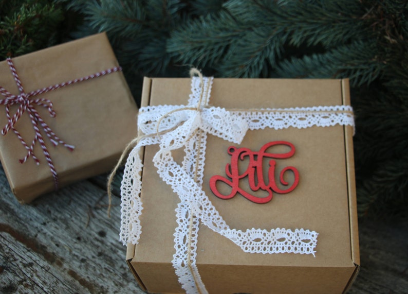 Custom Laser Cut Wood Name Gift Tag/christmas Gift Tag Etsy