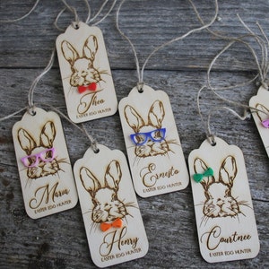 RABBIT Tags Easter Basket Tag Rabbit Personalized Easter Name Tags ...