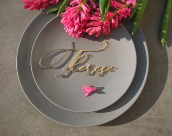 Laser cut wood names Custom Laser  cut Name Signs Wedding place cards Laser cut wood signs Place setting signs Name plates