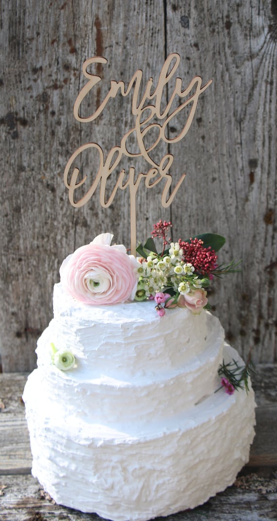 Personalized Wedding Cake Topper - Custom Mr & Mrs, Choose Design, Color & Text - Made In USA