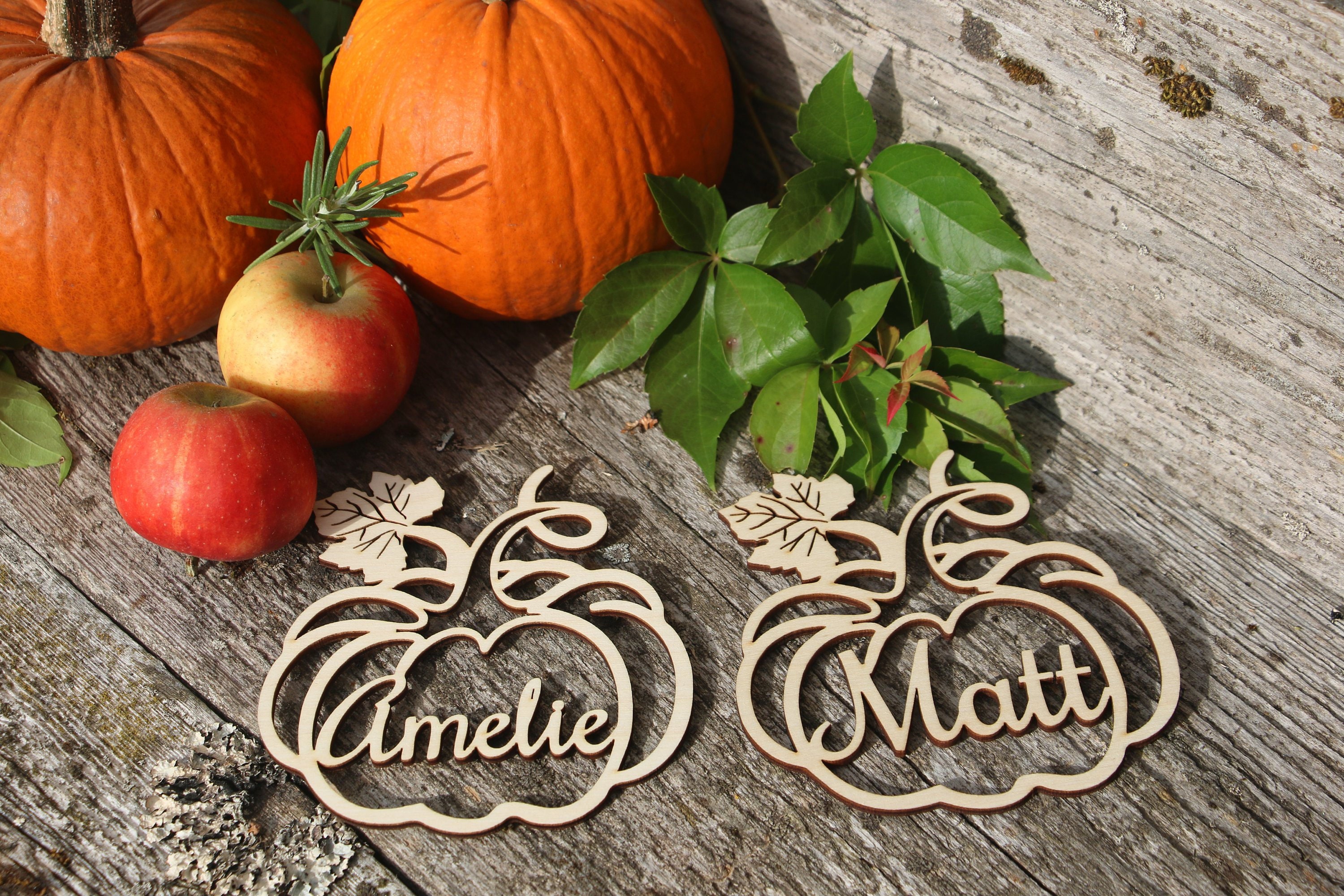 Pumpkin Place Cards: Laser Cut Thanksgiving Table Decor
