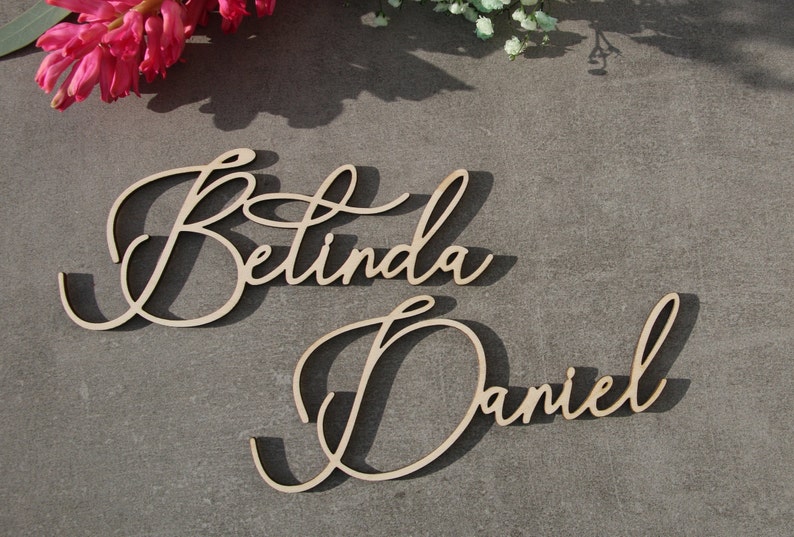 Laser Cut Wood Names Custom Laser Cut Name Signs Wedding Place Etsy