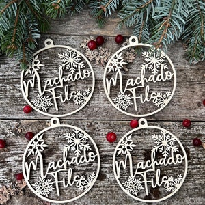 decorazioni in legno di NATALE palline di Natale ornamento personalizzato nomi tagliati al laser etichette regalo personalizzate di NATALE con nome decorazioni natalizie in legno