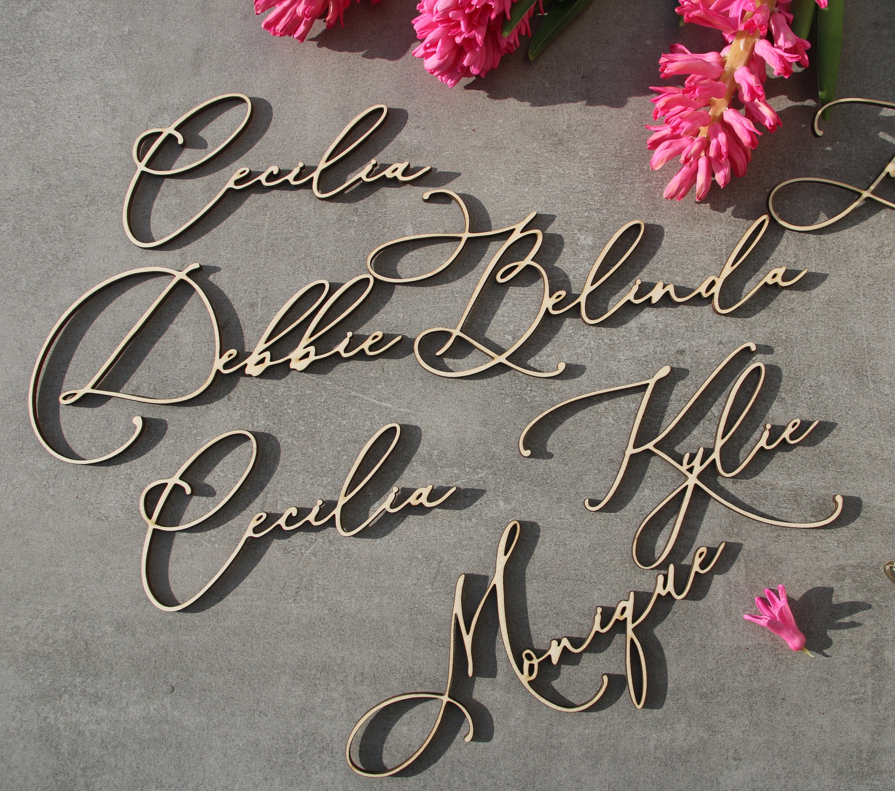 Laser Cut Wood Names Custom Laser Cut Name Signs Wedding Place Etsy