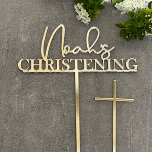 Christening Cake Topper Cake Topper Cake Decoration Personalised Cake Toppers Personalized Baptism Cake Topper Christening Topper image 4