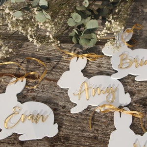 Etichette personalizzate per cesto pasquale Etichette pasquali con coniglietto Etichette personalizzate per cesto pasquale con nome Decorazione pasquale Segnaposti pasquali personalizzati Regali di Pasqua