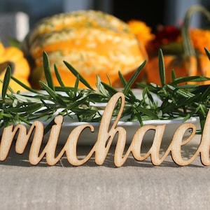 Laser Cut wood Thanksgiving Name signsCustom Laser cut Thanksgiving Setting SignsThanksgiving place cardsThanksgiving table decors image 1