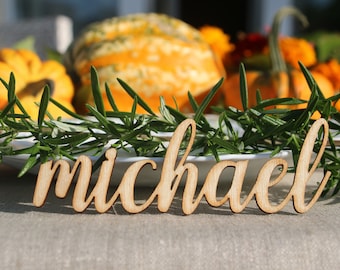 Laser Cut wood Thanksgiving Name signsCustom Laser cut Thanksgiving  Setting SignsThanksgiving place cardsThanksgiving table decors