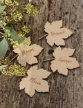 Laser Cut  leaf place cards Autumn wedding place cards Maple leaves Place cards Thanksgiving place cards  wooden maple leaf place cards product logo