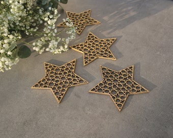 Stella tagliata al laser: decorazione per il Ramadan, regalo per l'Eid, arte islamica da tavola