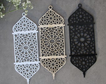 Lanterne ramadan Legno tagliato al laser Lampade Ramadan Decori Ramadanwall decori Ramadan arredamento Mubarak Regalo islamico Lanterne in legno islamiche