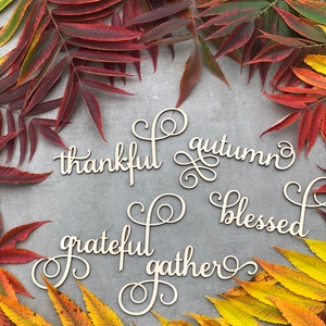 CUSTOM Thanksgiving Tischkarten Danksagung Tischdekoration Laser cut Thanksgiving Place Setting Dankbar Dankbar Gesegnete Sammeln Tischkarten