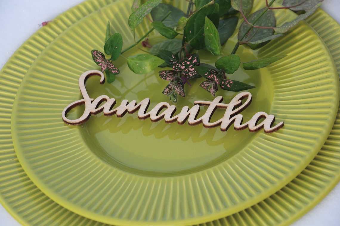 55laser Cut Wood Names Custom Laser Cut Name Signs Wedding Etsy