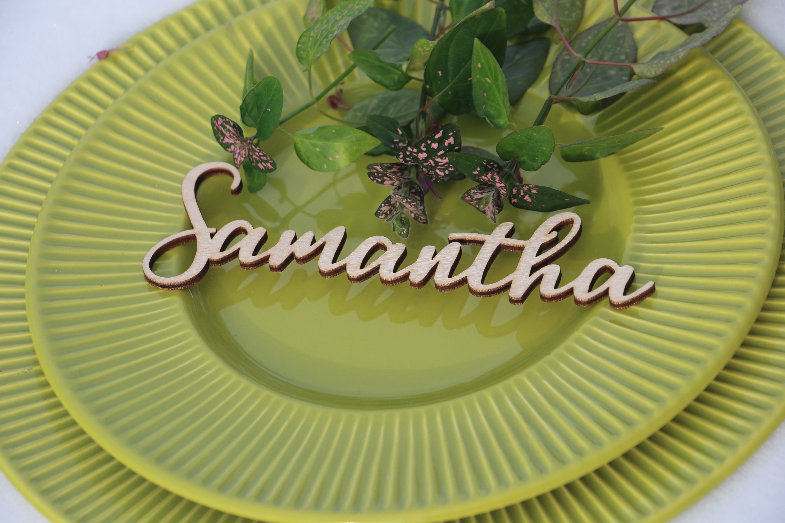 Laser cut wood names Custom Laser  cut Name Signs Wedding place cards…