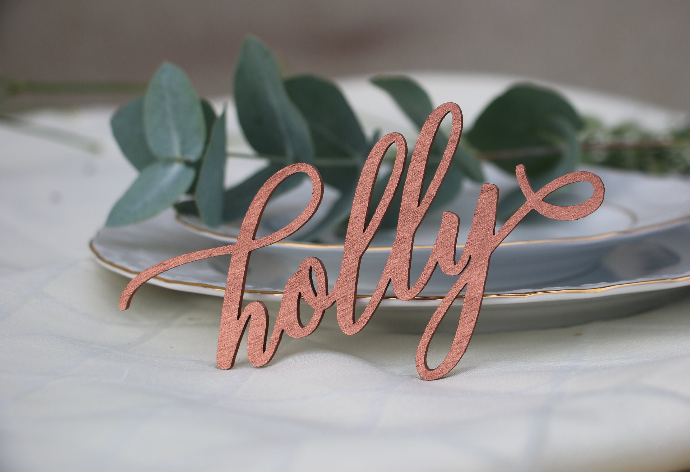 Rose Gold Name Place Signs/place Setting Signs Rose Etsy