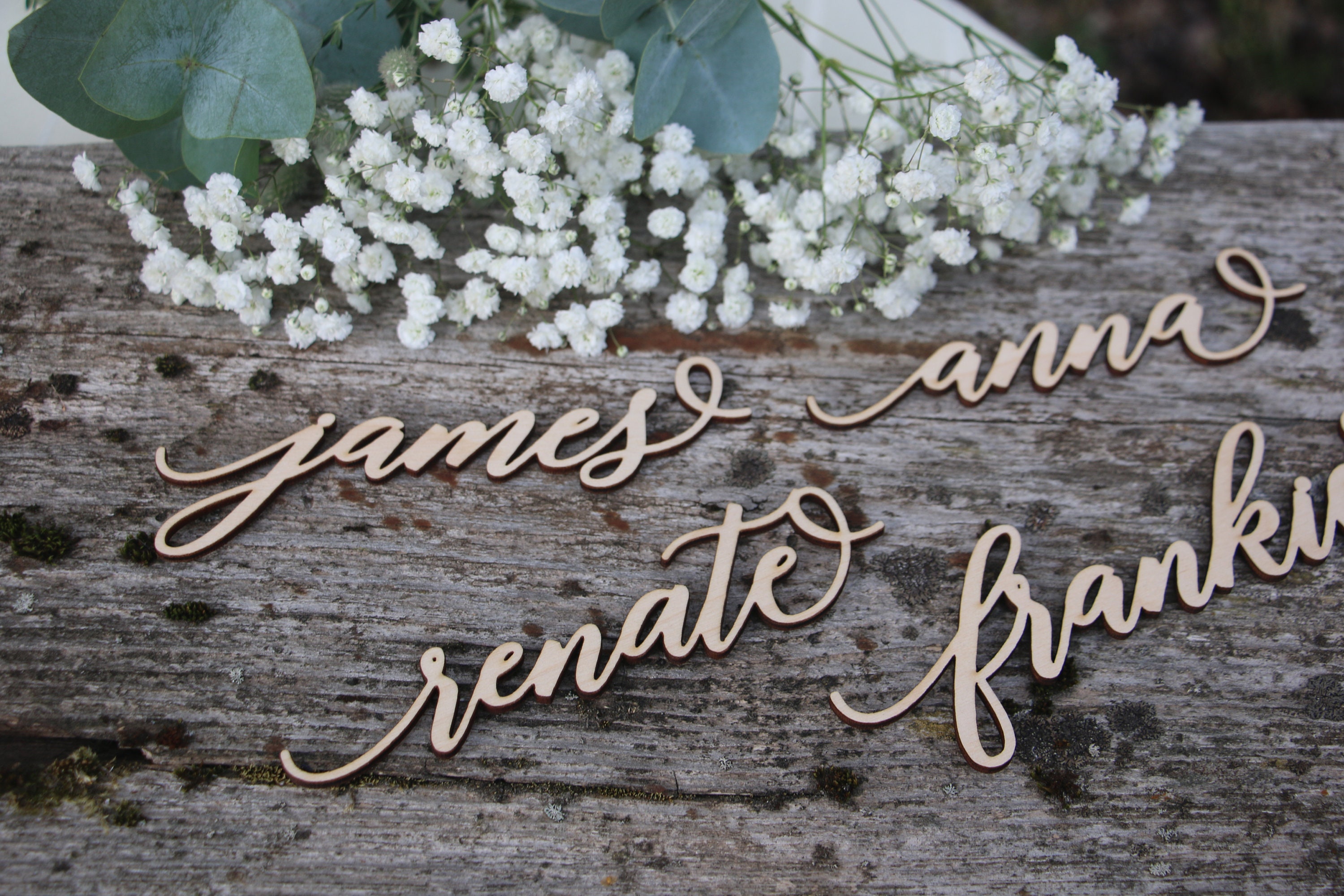 Laser Cut Wood Names Custom Laser Cut Name Signs Wedding Place Etsy