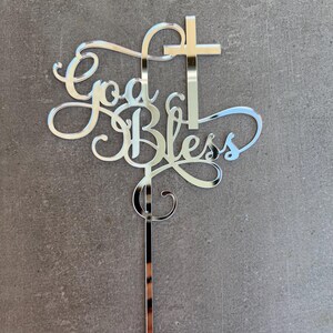 God Bless Cake Topper Cake Topper Cake Decoration Personalised Cake Toppers Personalized Baptism Cake Topper Christening Topper