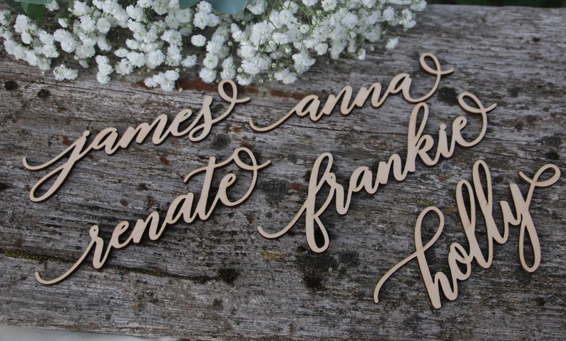 29 Laser cut custom wedding place nameCustom wood wedding signsWooden place cards WEDDING table decorLaser cut namesTAGS for wedding