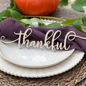Thanksgiving-Platzkarten, Erntedank-Tischkarten, Laser-Schnitt-Erntedank-Gedeck, Dankbare gesegnete Gather-Platzkarten