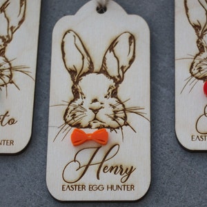 RABBIT Tags Easter Basket Tag Rabbit Personalized Easter Name Tags ...