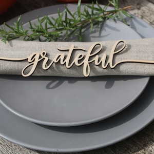CUSTOM Thanksgiving place cards Thanksgiving table decor laser cut Thanksgiving Place Setting Grateful Thankful Blessed Gather Place Cards