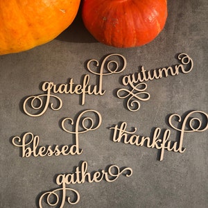 5er Set Thanksgiving Tischkarten Danksagung Tischdekoration Laser cut Thanksgiving Place Setting Dankbare Gesegnete Sammeln Tischkarten