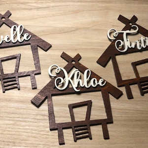 Bahay kubo Philippine hut wood decor personalized ornament laser cut names CHRISTMAS custom gift tags with name wood Christmas Decor