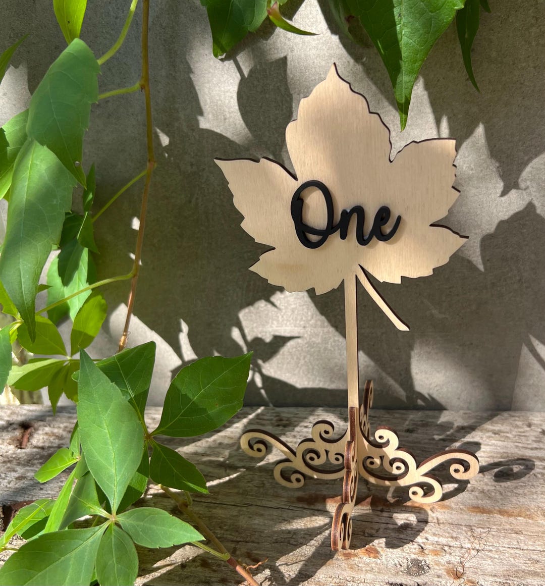 Table Topper Number Leaf Table Number Topper Autumn Wedding Table Topper Maple Leaves Table ...