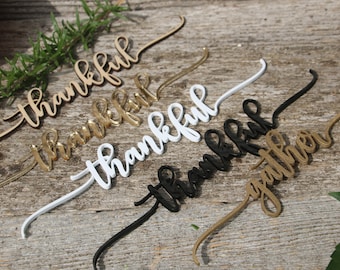 Thankful place card CUSTOM Thanksgiving place card Thanksgiving table decor Thanksgiving Place Setting Grateful Thankful Blessed Place Cards