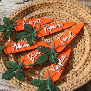 4Carrot tags Easter basket tag Carrot Personalized Easter name tags Labels Gift tags Custom wooden name Easter basket Spring carrots decor