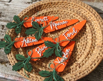 Carrot tags Easter basket tag Carrot Personalized Easter name tags Labels Gift tags Custom wooden name Easter basket Spring carrots decor