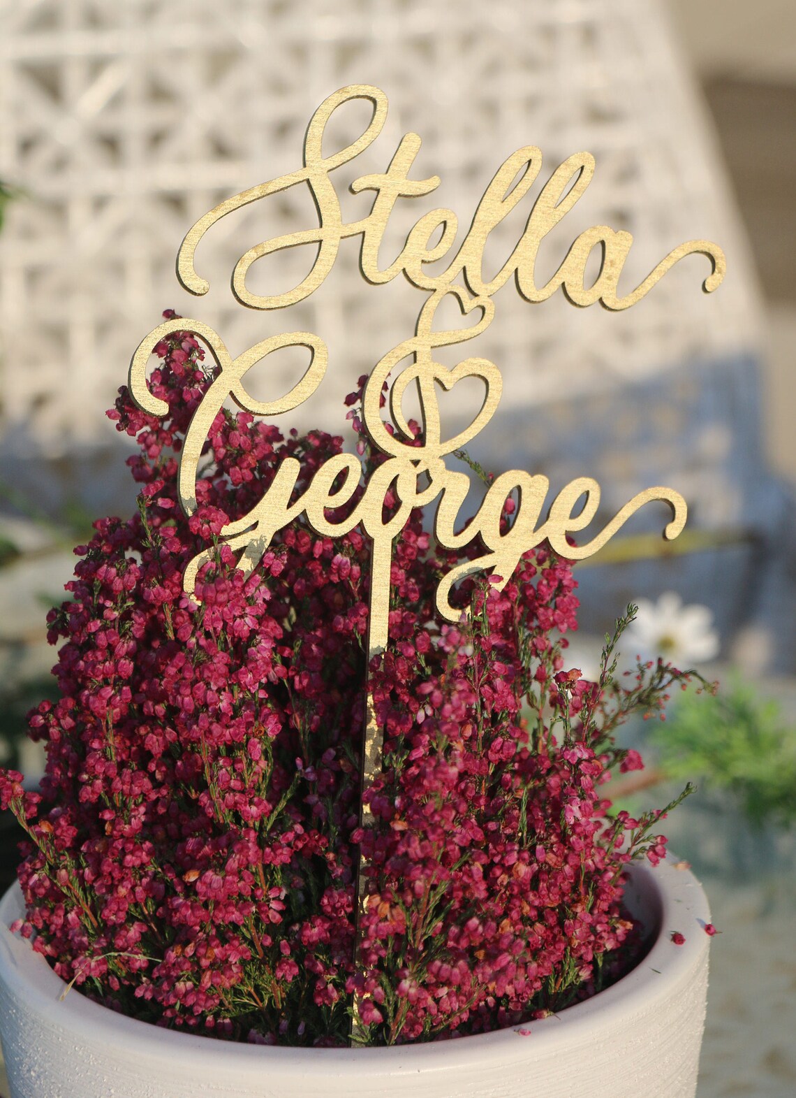 Laser Cut Gold Wedding Cake Topper/personalized Wedding Cake | Etsy