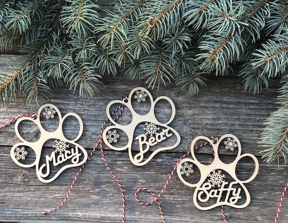 Adorno De Navidad Personalizado Con Diseño De Pata De Perro
