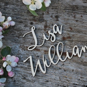Lasergeschnittene Holznamen Personalisierte Lasergeschnittene Namensschilder Hochzeit Platzkarten Lasergeschnittene Holzschilder Gedeck Zeichen