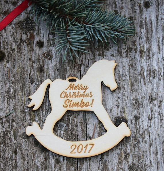 Personalized Laser Cut Horse Ornament custom Wood Horse With Name rocking Horse Ornament xmas Tree Horse Ornament baby s First Christmas Etsy UK