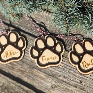 Christmas  Dog Cat Paw Print Ornament, Dog Christmas Ornament, Christmas Gift Tag Christmas wood gift tags,wooden gift tags,Christmas tags