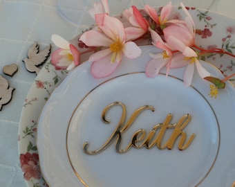 Gold mirror Wedding place cards/Acrylic place cards /GOLD mirror place cards /Acrylic laser cut place names/Cards/Wedding table place cards