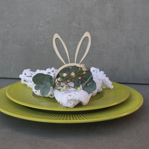 Anelli di tovagliolo di Pasqua Anelli di tovagliolo di coniglio per Pasqua Coniglio Posto Carte Anelli tovagliolo coniglio Coniglio Legno Tovaglioli Anelli Personalizzati coniglietto tovagliolo anelli