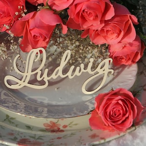 Laser cut wood names Custom Laser  cut Name Signs Wedding place cards Laser cut wood signs Place setting signs Name plates