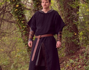 Short Sleeved Surcoat - Medieval Linen Overgarment