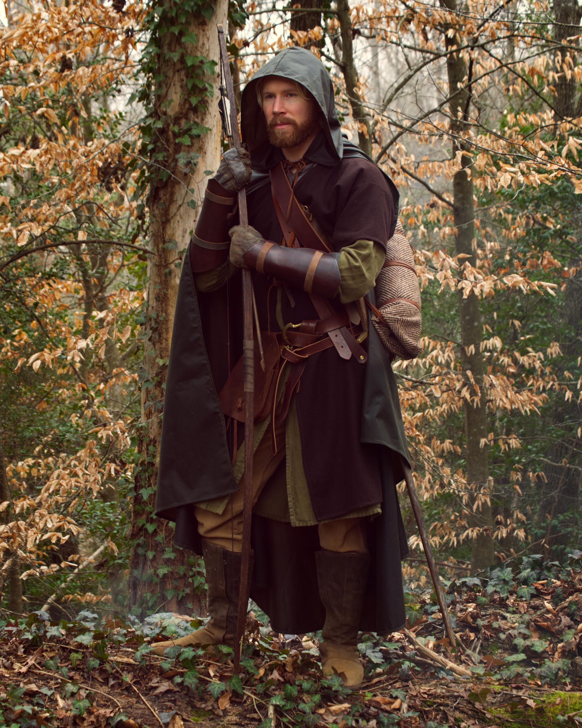 Classic Waxed Canvas Ranger Cloak - Water Resistant Medieval Cloak
