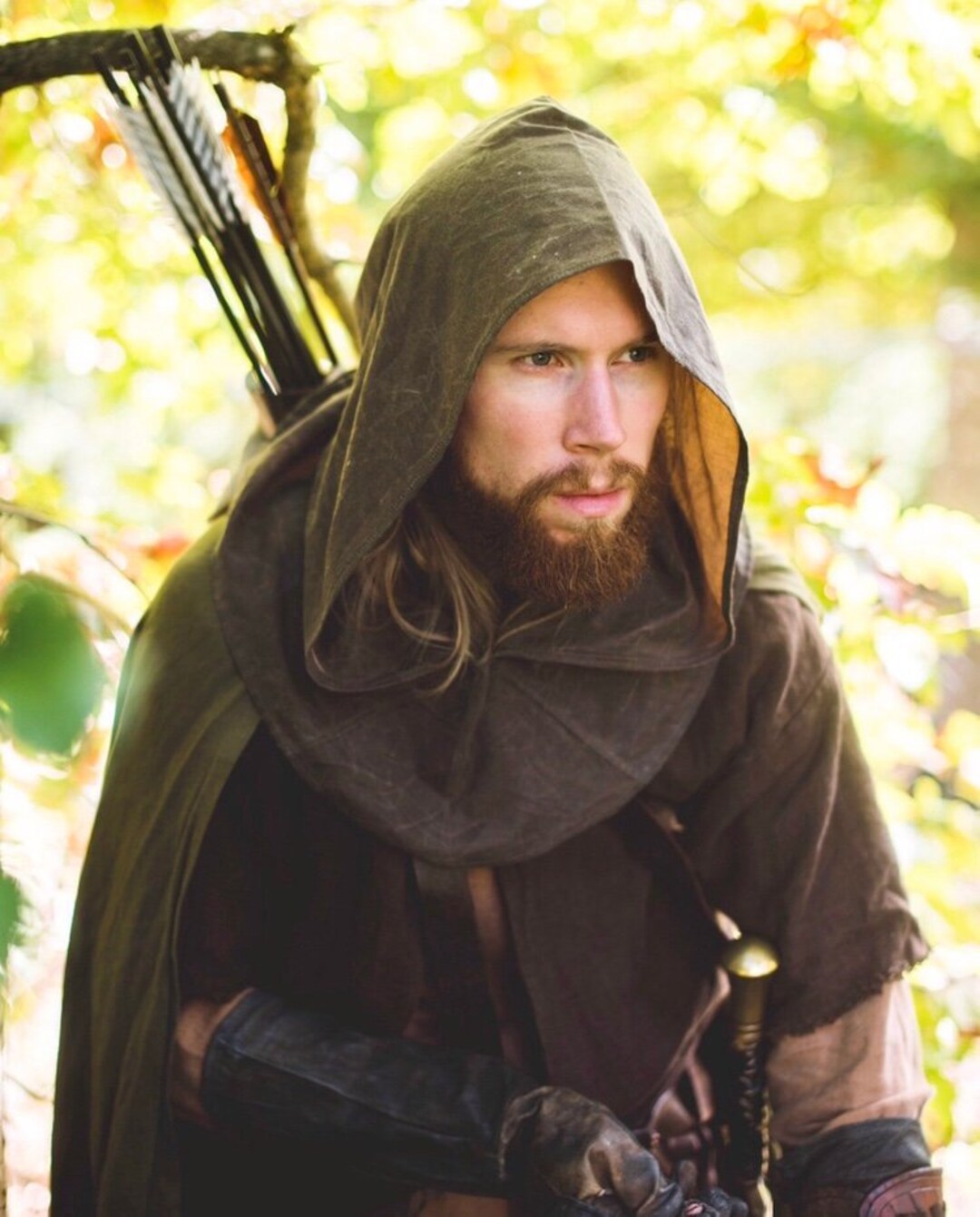 Waxed Canvas Ranger Hood Medieval Hood Water Resistant Etsy