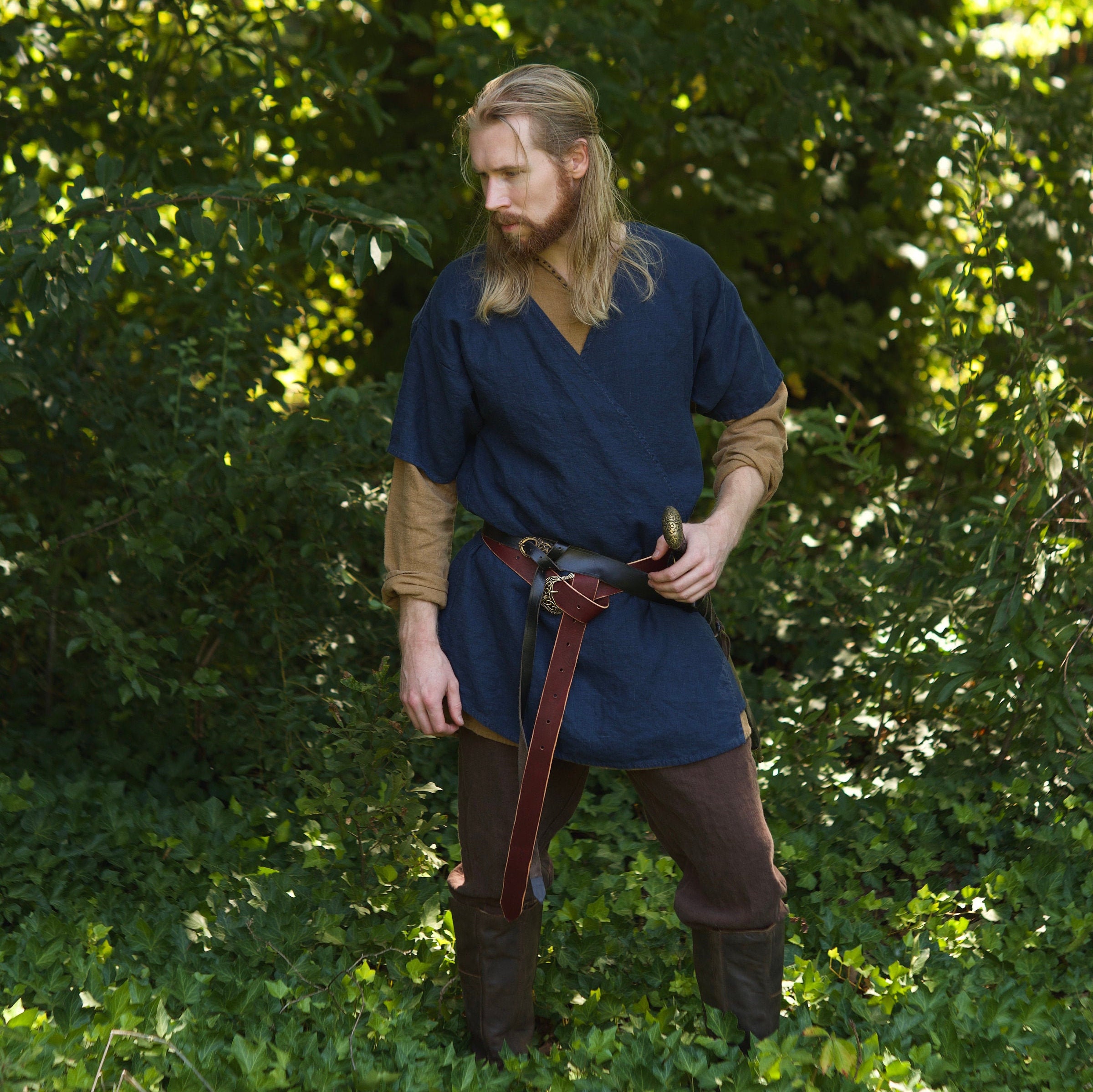 Short Sleeve Medieval Viking Coat - Linen