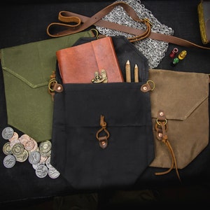 Sac à bandoulière médiéval en toile cirée