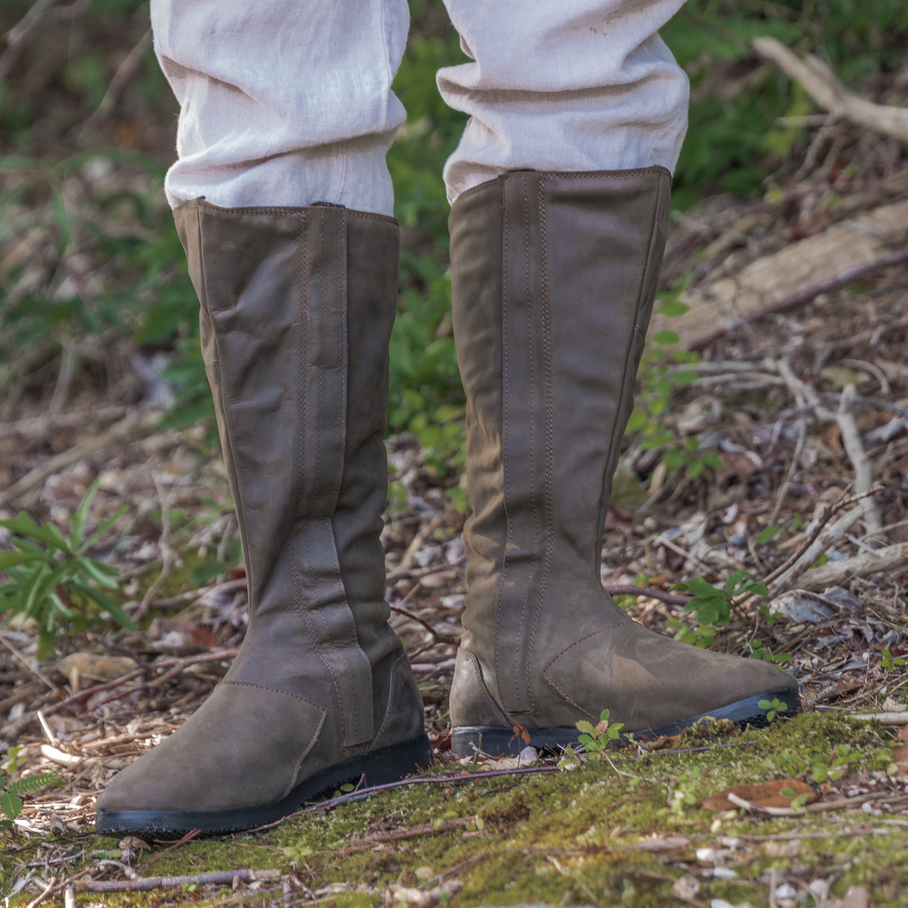 Medieval Ranger Boots Medieval and Fantasy Tall Leather Boots for