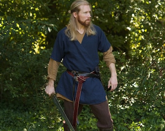 Short Sleeve Medieval Viking Coat - Linen
