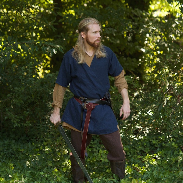 Short Sleeve Medieval Viking Coat - Linen