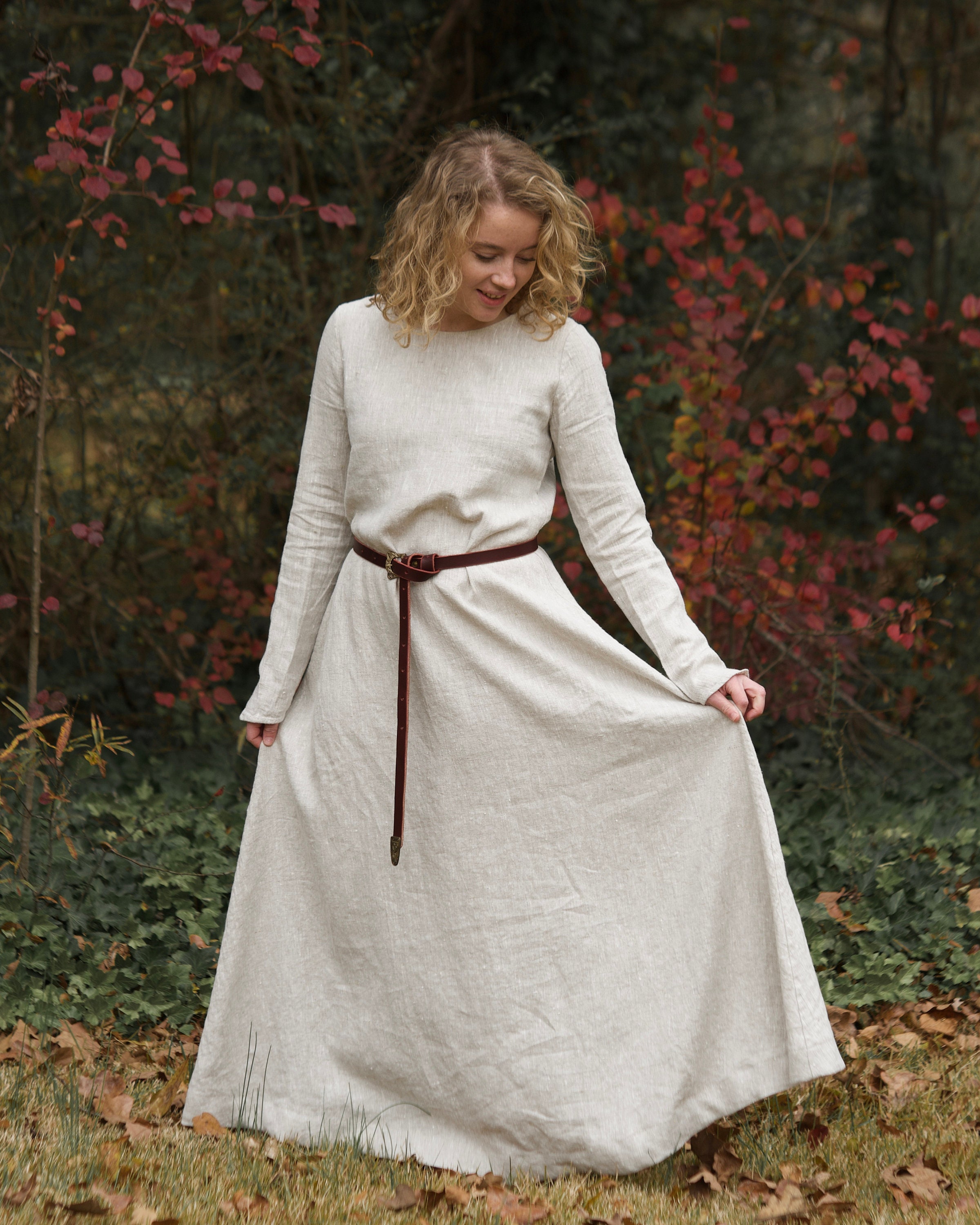 Brown Medieval Linen Dress 3355 Brown Medieval Linen Dress 3355