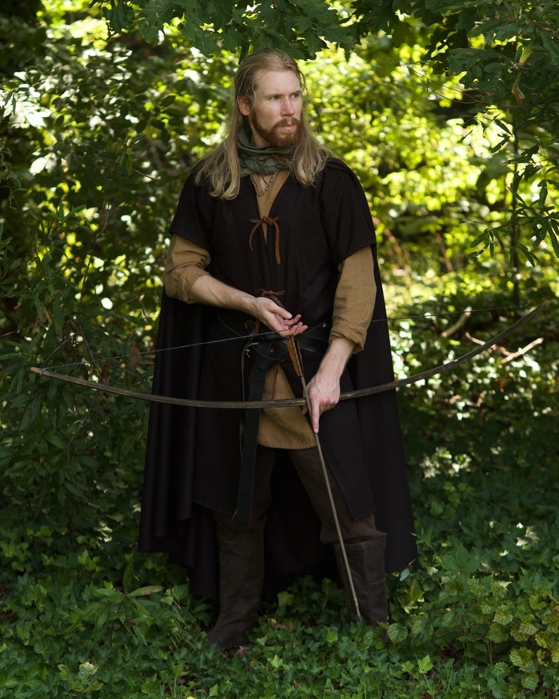 Wool Ranger Cloak Medieval and Fantasy Cape image 8